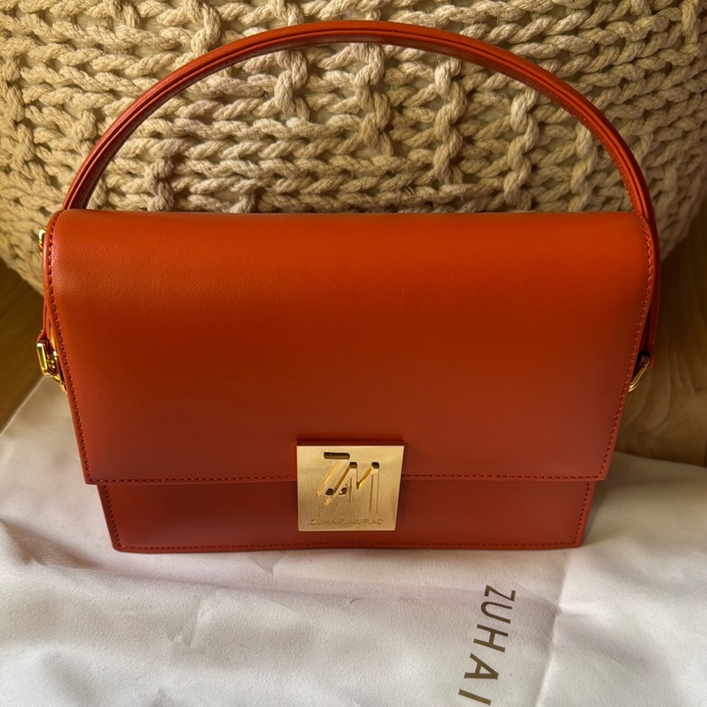 NWT Orange Leather Handbag